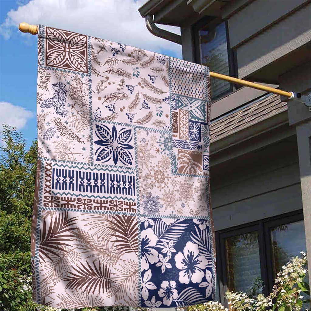 Aloha Hawaii Pastel Christmas Patchwork Garden Flag Rustic Style - Polynesian Pride