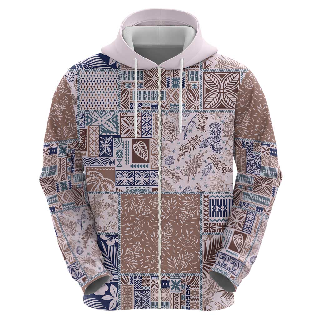 Aloha Hawaii Pastel Christmas Patchwork Hoodie Rustic Style - Polynesian Pride