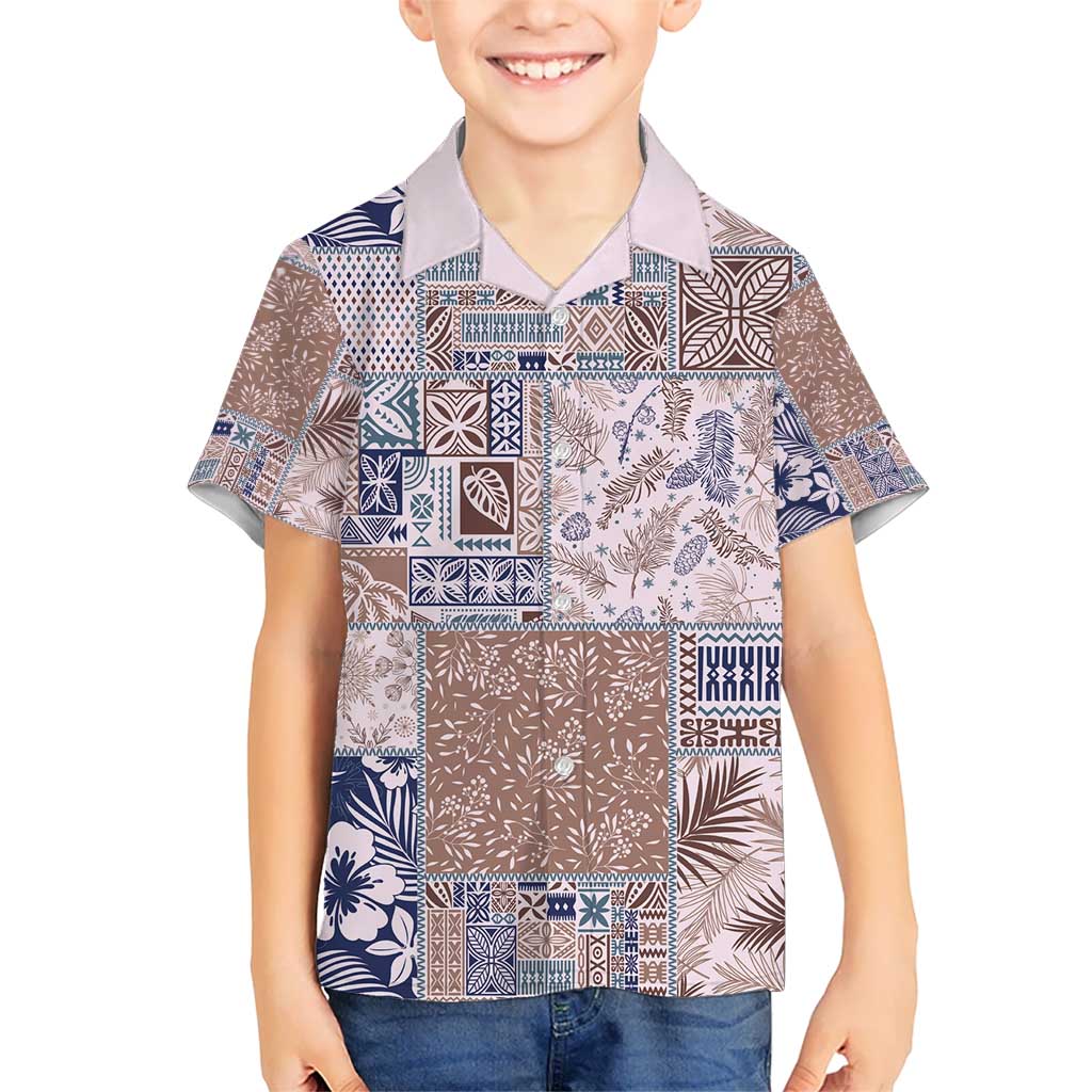 Aloha Hawaii Pastel Christmas Patchwork Kid Hawaiian Shirt Rustic Style - Polynesian Pride