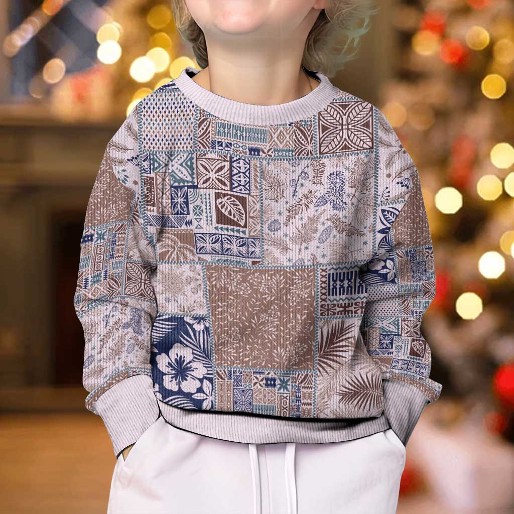 Aloha Hawaii Pastel Christmas Patchwork Kid Ugly Christmas Sweater Rustic Style - Polynesian Pride