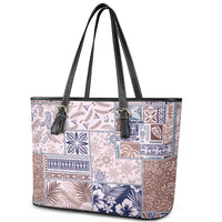 Aloha Hawaii Pastel Christmas Patchwork Leather Tote Bag Rustic Style LT7 - Polynesian Pride