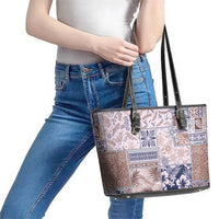 Aloha Hawaii Pastel Christmas Patchwork Leather Tote Bag Rustic Style LT7 - Polynesian Pride