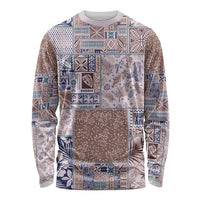 Aloha Hawaii Pastel Christmas Patchwork Long Sleeve Shirt Rustic Style - Polynesian Pride