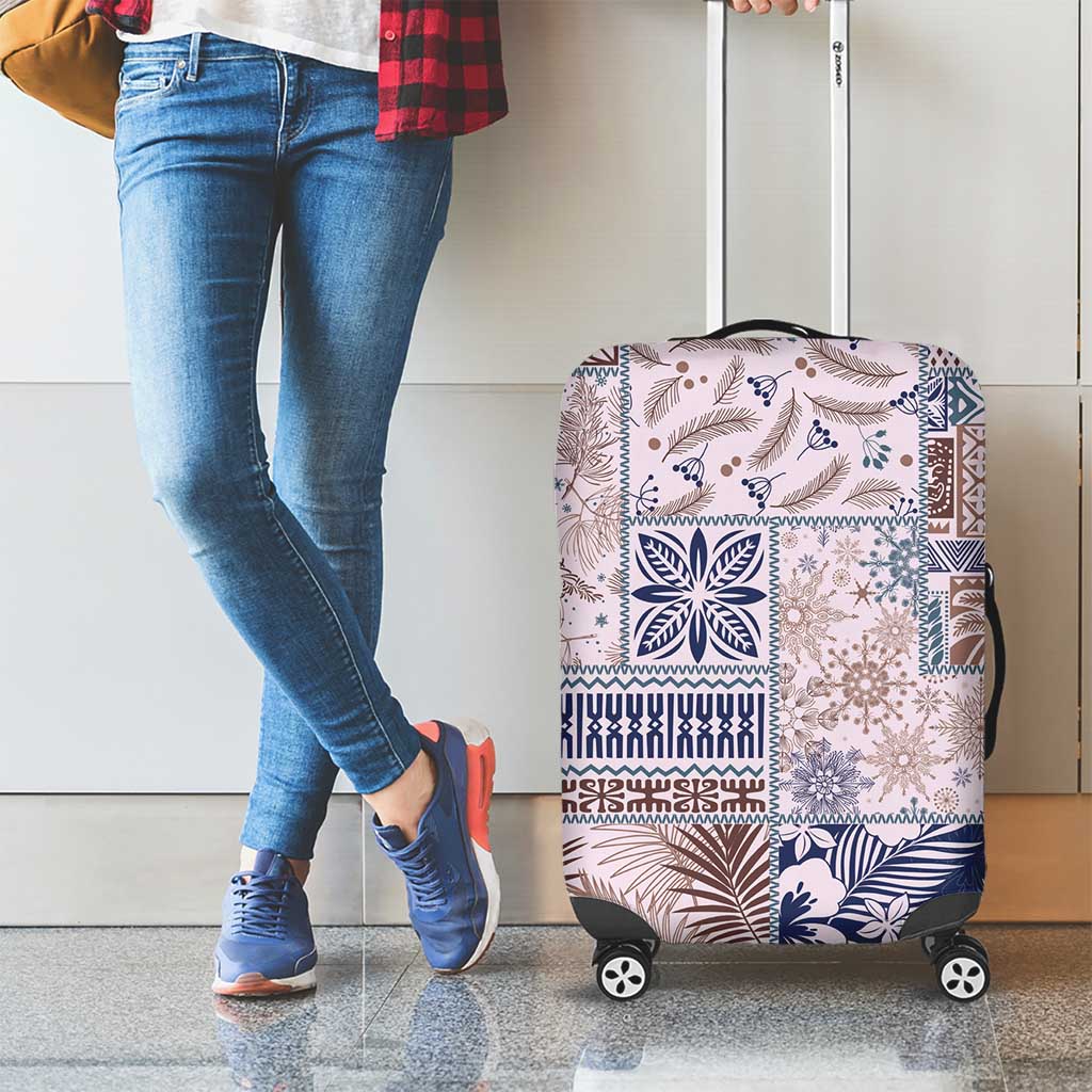 Aloha Hawaii Pastel Christmas Patchwork Luggage Cover Rustic Style - Polynesian Pride