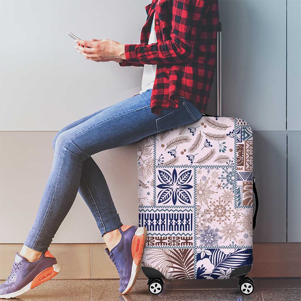 Aloha Hawaii Pastel Christmas Patchwork Luggage Cover Rustic Style - Polynesian Pride