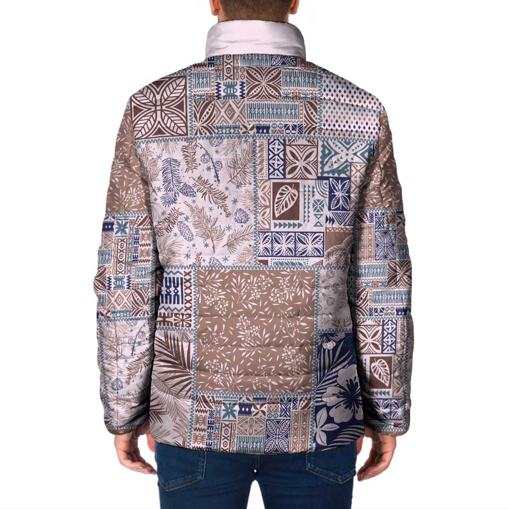 Aloha Hawaii Pastel Christmas Patchwork Padded Jacket Rustic Style - Polynesian Pride