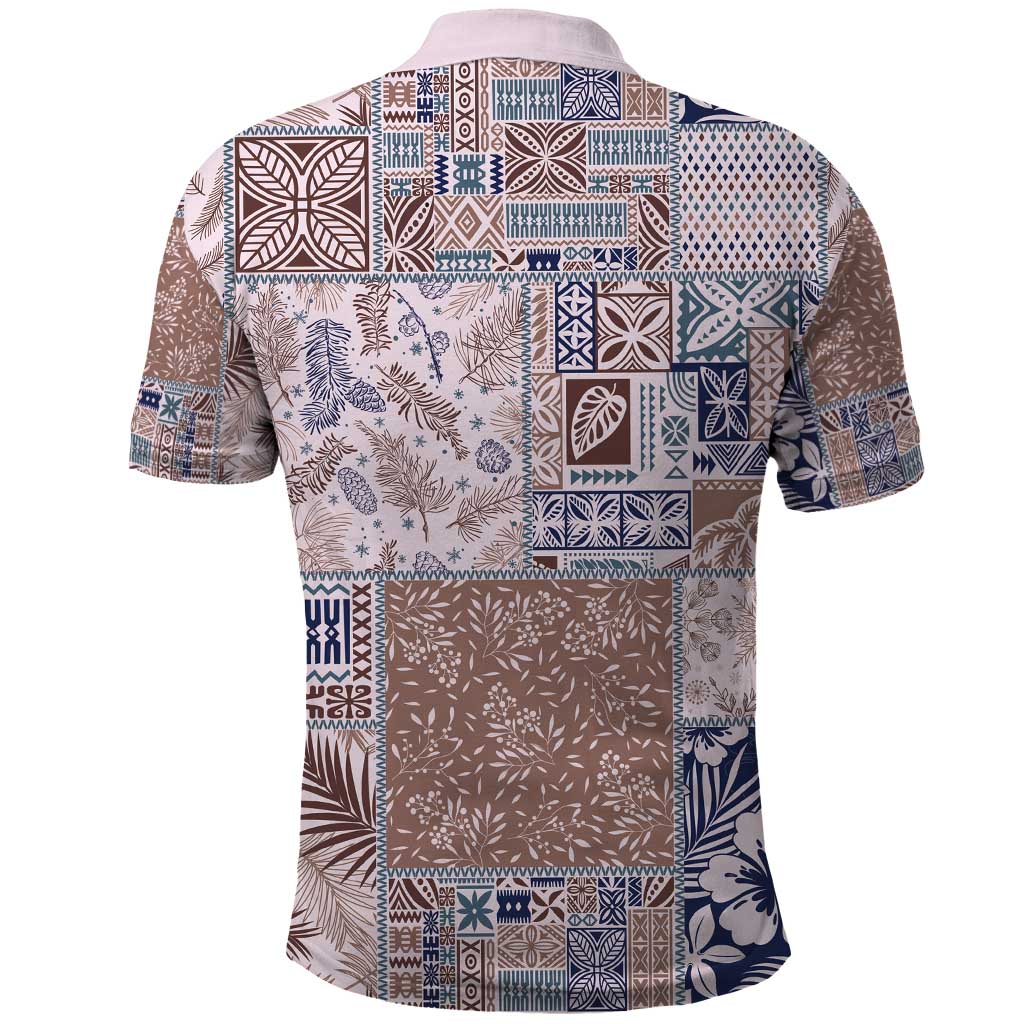 Aloha Hawaii Pastel Christmas Patchwork Polo Shirt Rustic Style - Polynesian Pride