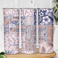 Aloha Hawaii Pastel Christmas Patchwork Skinny Tumbler Rustic Style - Polynesian Pride
