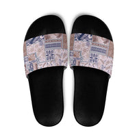 Aloha Hawaii Pastel Christmas Patchwork Slide Sandals Rustic Style LT7 Beige - Polynesian Pride