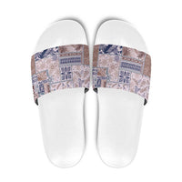 Aloha Hawaii Pastel Christmas Patchwork Slide Sandals Rustic Style LT7 Beige - Polynesian Pride