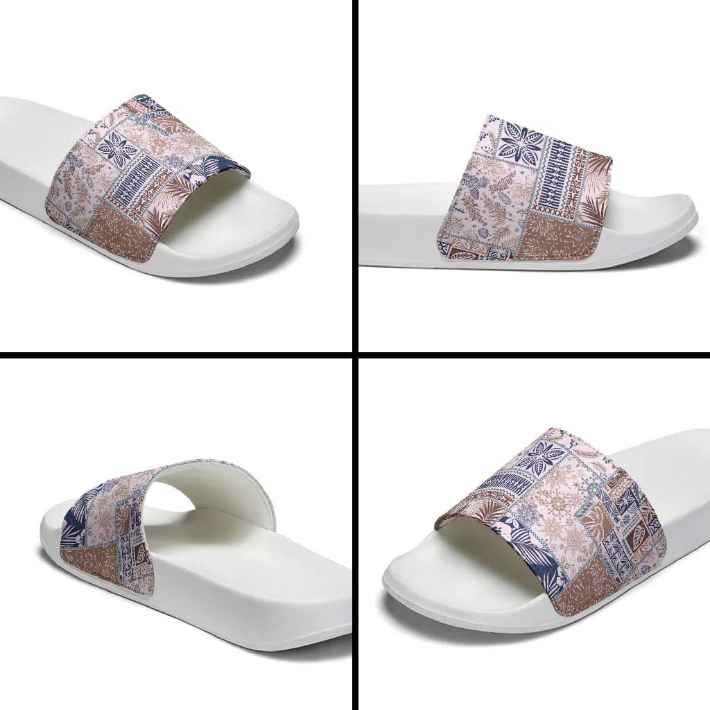 Aloha Hawaii Pastel Christmas Patchwork Slide Sandals Rustic Style LT7 - Polynesian Pride