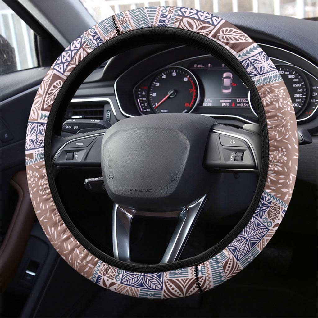 Aloha Hawaii Pastel Christmas Patchwork Steering Wheel Cover Rustic Style - Polynesian Pride