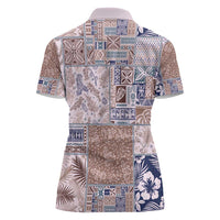 Aloha Hawaii Pastel Christmas Patchwork Women Polo Shirt Rustic Style - Polynesian Pride
