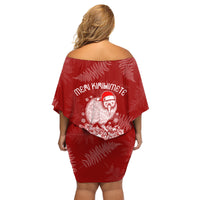 New Zealand Christmas Family Matching Off Shoulder Short Dress and Hawaiian Shirt Silver Fern Mix Kiwi Bird Ver01 LT7 - Polynesian Pride