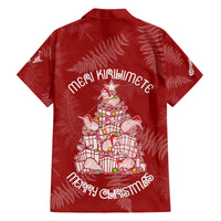 New Zealand Christmas Family Matching Long Sleeve Bodycon Dress and Hawaiian Shirt Silver Fern Mix Kiwi Bird Ver02 LT7 - Polynesian Pride