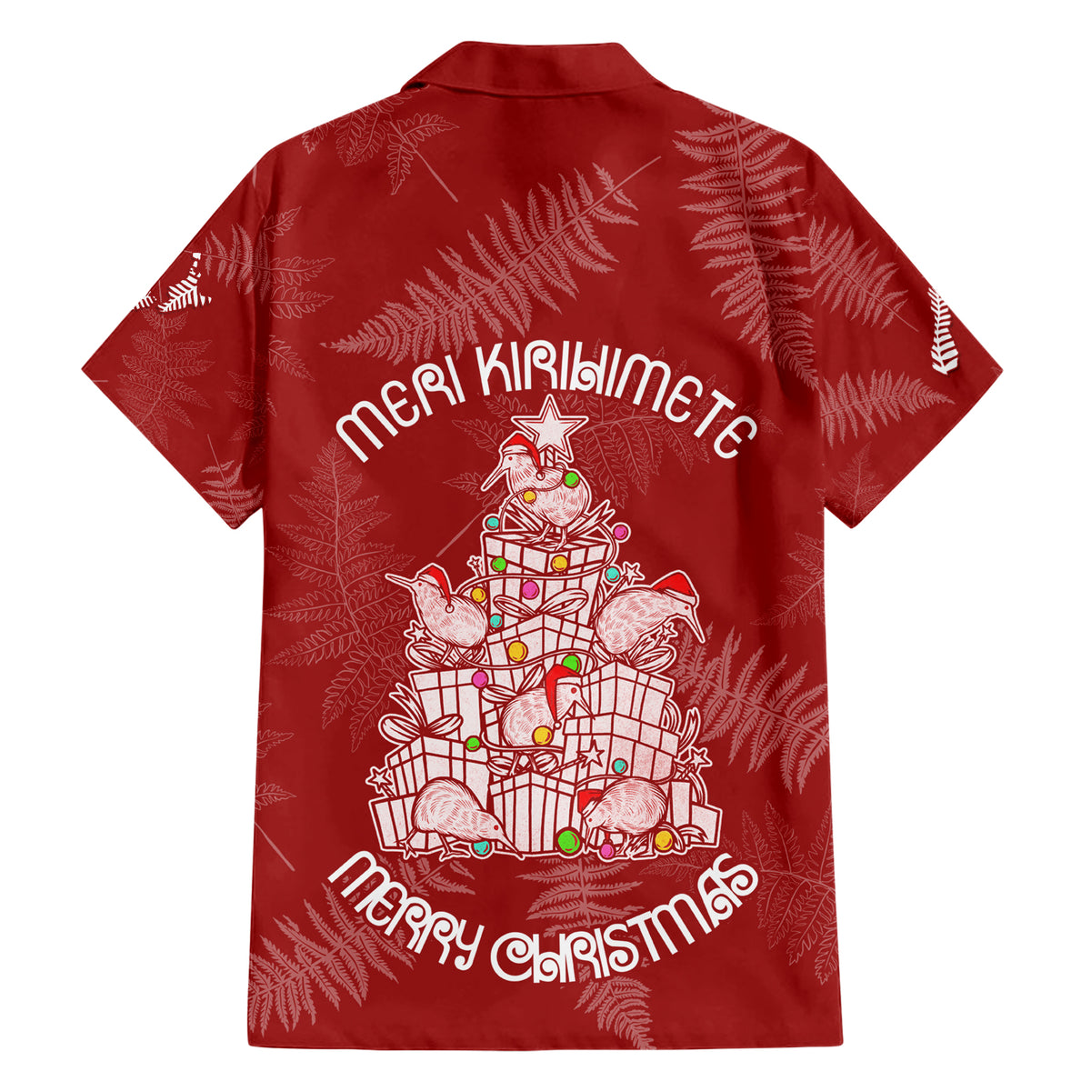 New Zealand Christmas Hawaiian Shirt Silver Fern Mix Kiwi Bird Ver02 LT7 - Polynesian Pride