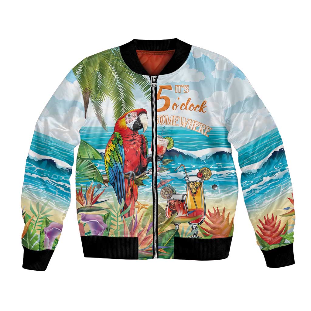 Aloha Hawaii Christmas Bomber Jacket It's 5 o'clock Somewhere