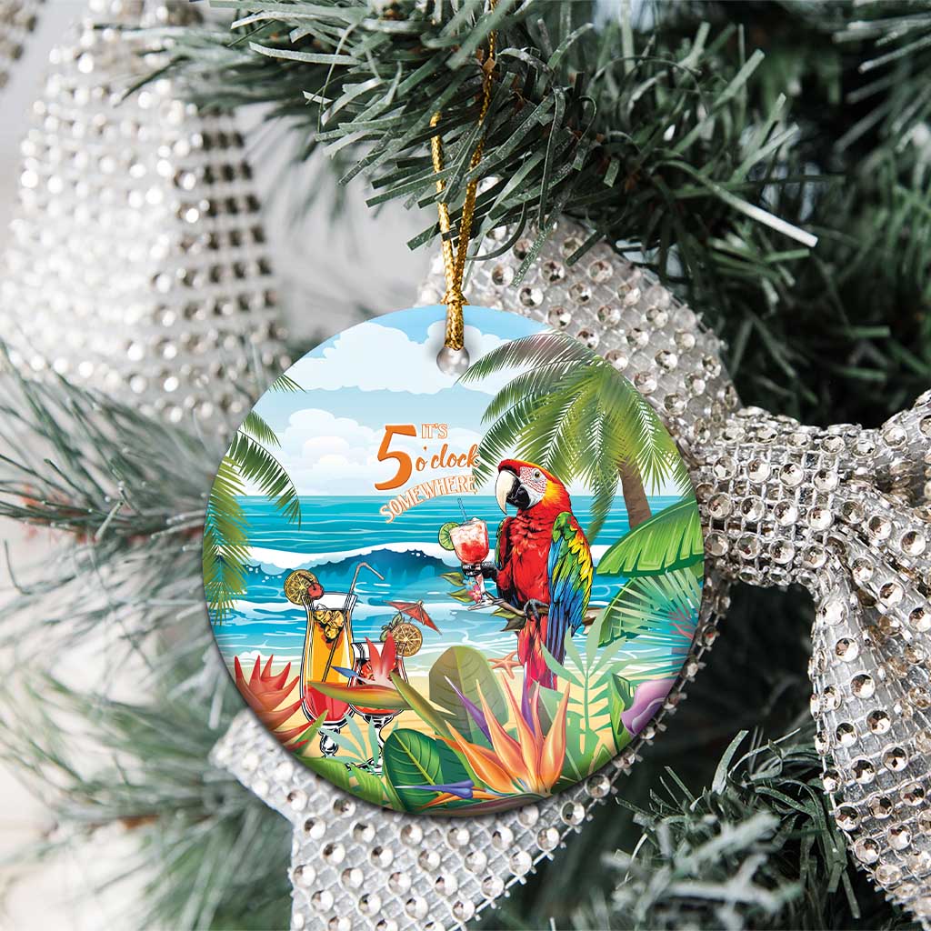 Aloha Hawaii Christmas Ceramic Ornament It's 5 o'clock Somewhere