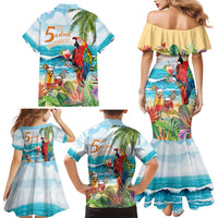 Aloha Hawaii Christmas Family Matching Mermaid Dress and Hawaiian Shirt It's 5 o'clock Somewhere