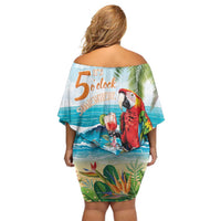 Aloha Hawaii Christmas Family Matching Off Shoulder Short Dress and Hawaiian Shirt It's 5 o'clock Somewhere