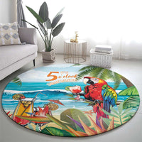 Aloha Hawaii Christmas Round Carpet It's 5 o'clock Somewhere