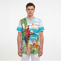 Aloha Hawaii Christmas Scrub Top It's 5 o'clock Somewhere - Polynesian Pride