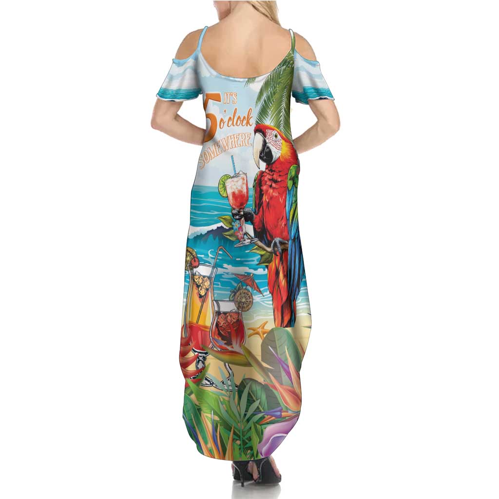 Aloha Hawaii Christmas Summer Maxi Dress It's 5 o'clock Somewhere