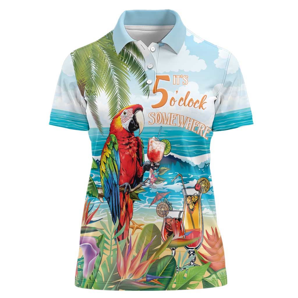 Aloha Hawaii Christmas Women Polo Shirt It's 5 o'clock Somewhere