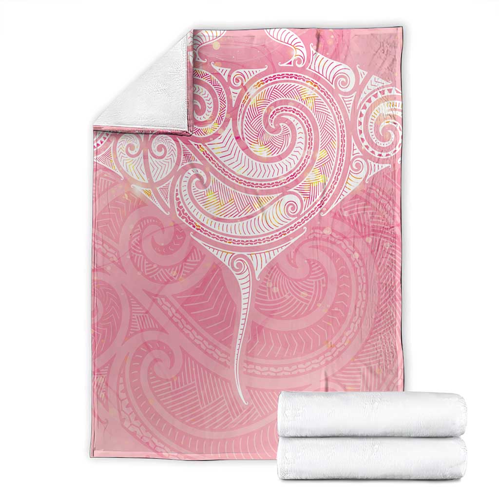 Breast Cancer Awareness Maori Aotearoa Blanket Manta Ray - Pink Glaze LT7 - Polynesian Pride