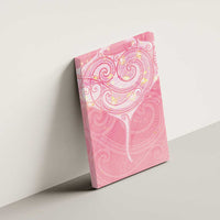 Breast Cancer Awareness Maori Aotearoa Canvas Wall Art Manta Ray - Pink Glaze - Polynesian Pride