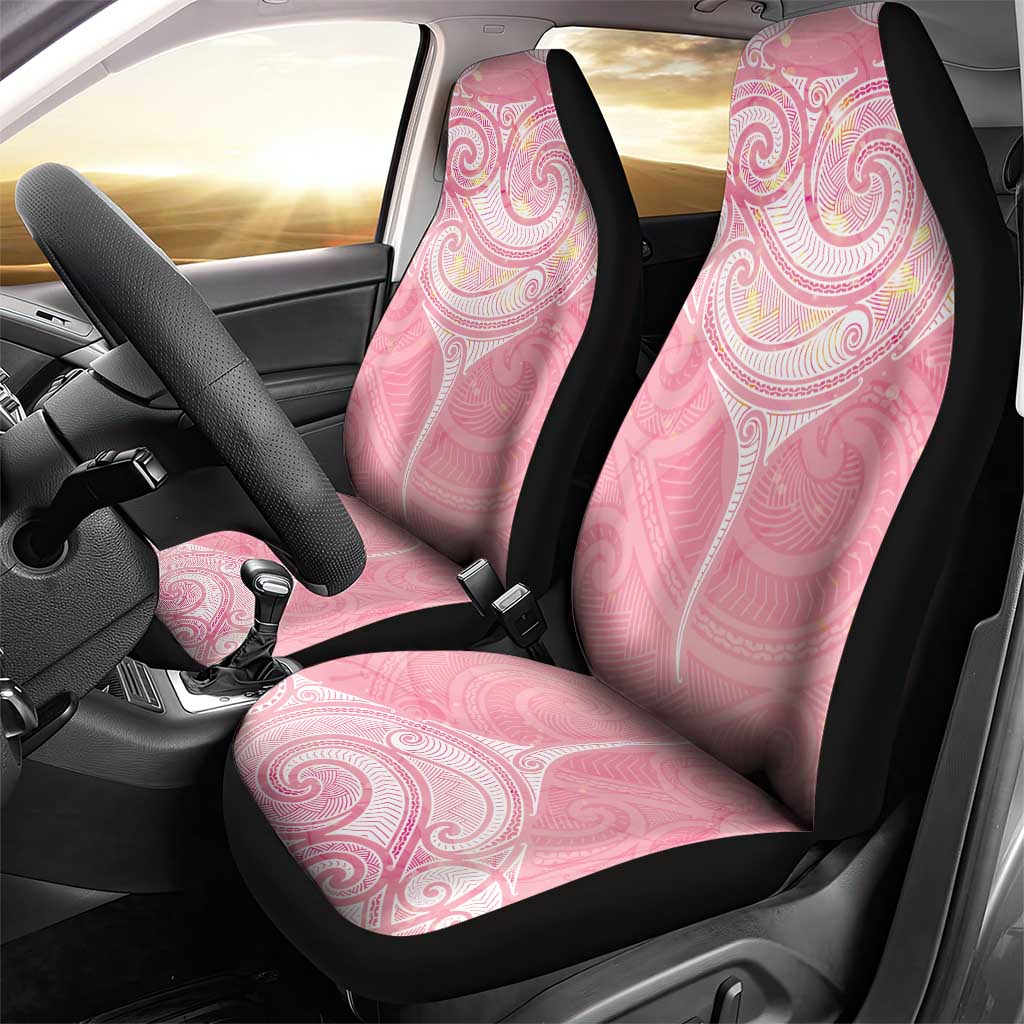 Breast Cancer Awareness Maori Aotearoa Car Seat Cover Manta Ray - Pink Glaze - Polynesian Pride