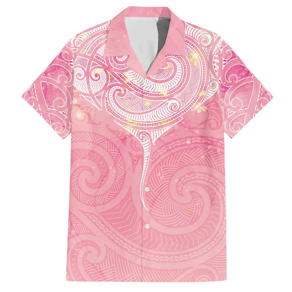 Breast Cancer Awareness Maori Aotearoa Hawaiian Shirt Manta Ray - Pink Glaze - Polynesian Pride