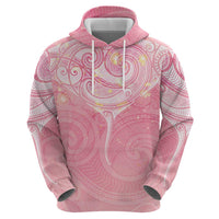 Breast Cancer Awareness Maori Aotearoa Hoodie Manta Ray - Pink Glaze - Polynesian Pride