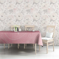 Breast Cancer Awareness Maori Aotearoa Tablecloth Manta Ray - Pink Glaze - Polynesian Pride