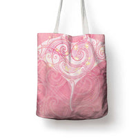 Breast Cancer Awareness Maori Aotearoa Tote Bag Manta Ray - Pink Glaze - Polynesian Pride