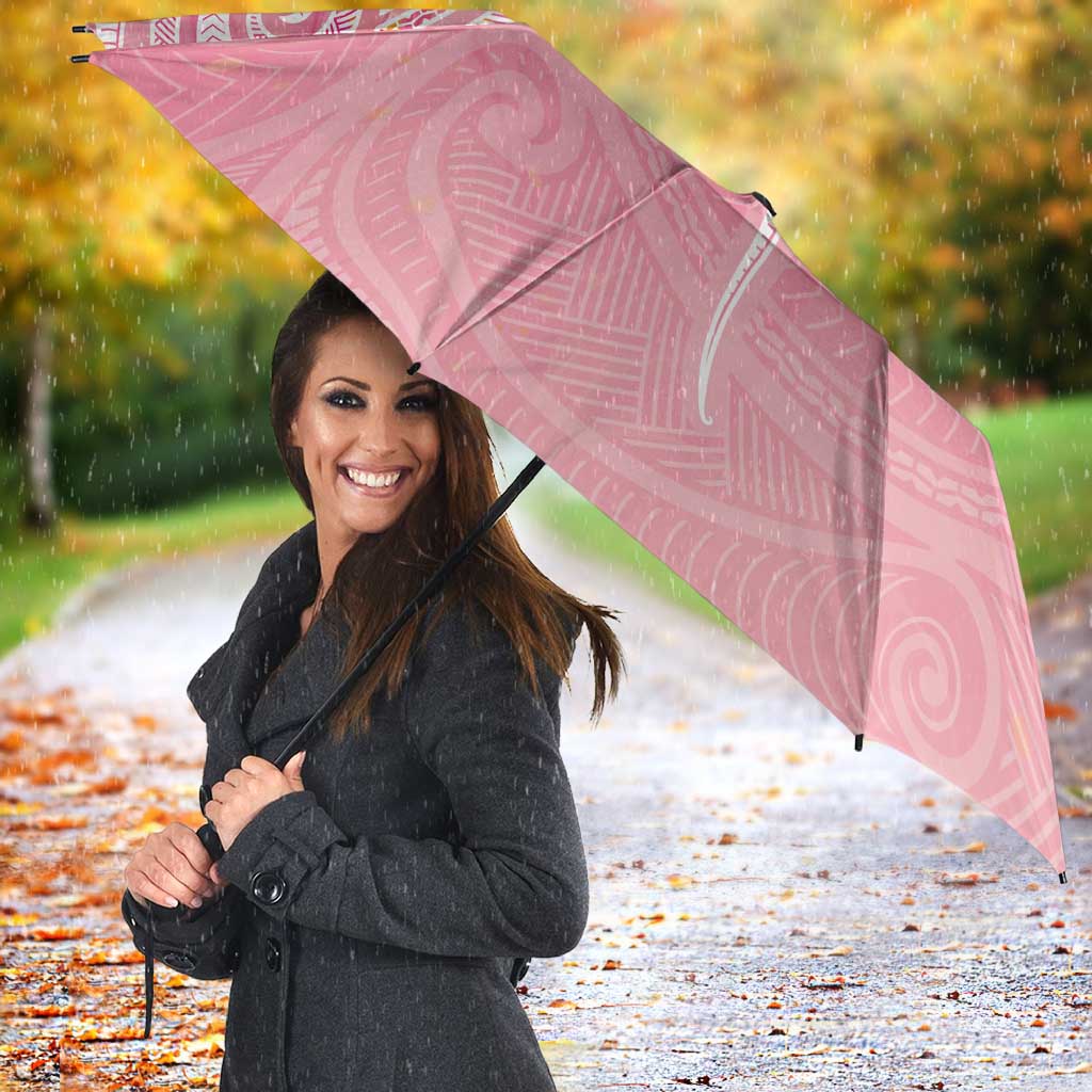 Breast Cancer Awareness Maori Aotearoa Umbrella Manta Ray - Pink Glaze - Polynesian Pride