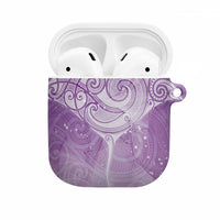 Epilepsy Awareness Maori Aotearoa AirPods Case Manta Ray - Purple Glaze - Polynesian Pride