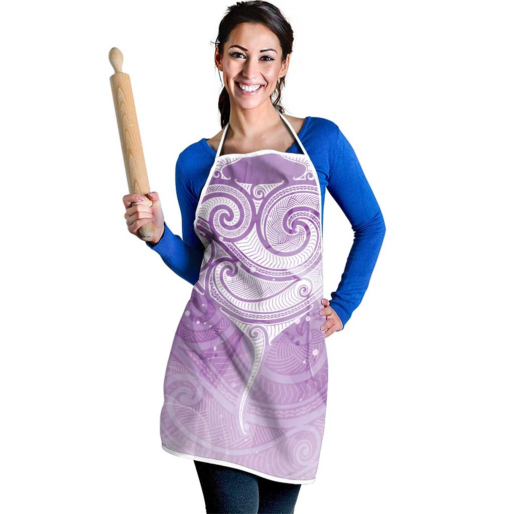 Epilepsy Awareness Maori Aotearoa Apron Manta Ray - Purple Glaze - Polynesian Pride