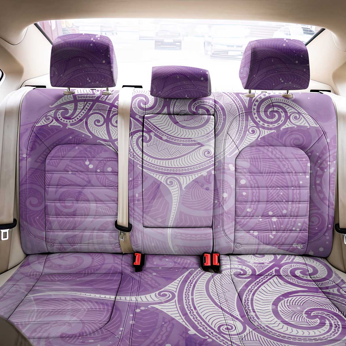 Epilepsy Awareness Maori Aotearoa Back Car Seat Cover Manta Ray - Purple Glaze - Polynesian Pride