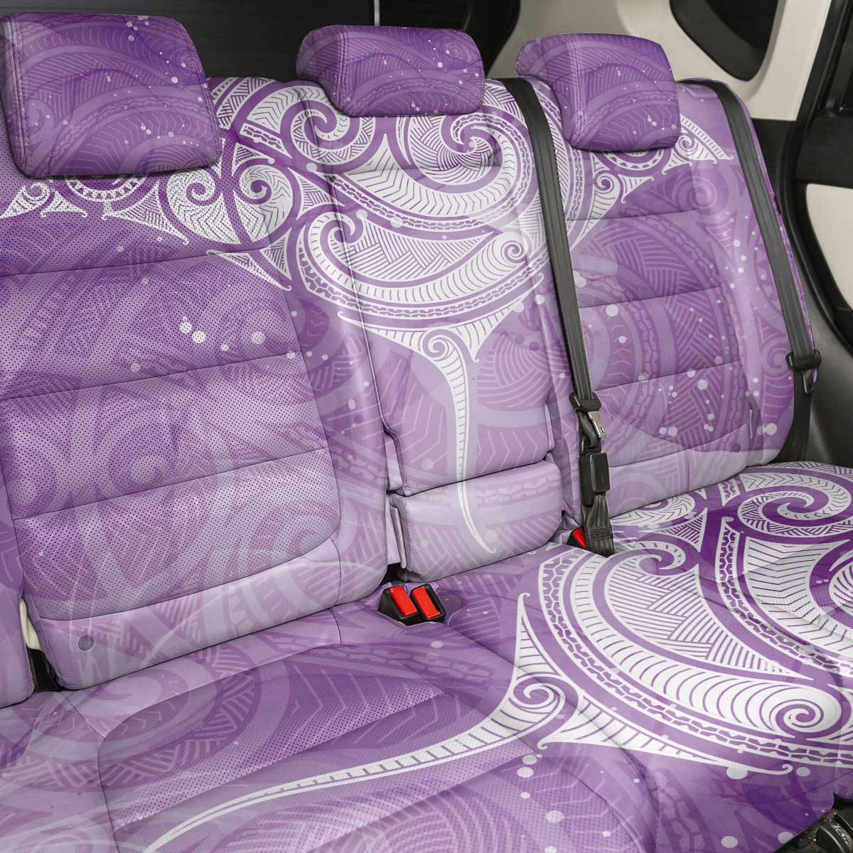 Epilepsy Awareness Maori Aotearoa Back Car Seat Cover Manta Ray - Purple Glaze - Polynesian Pride