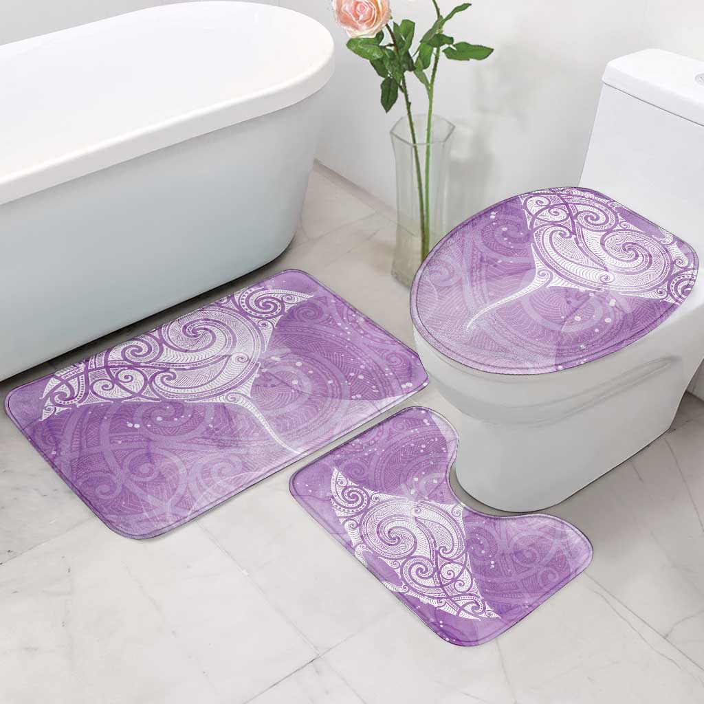 Epilepsy Awareness Maori Aotearoa Bathroom Set Manta Ray - Purple Glaze - Polynesian Pride