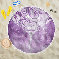 Epilepsy Awareness Maori Aotearoa Beach Blanket Manta Ray - Purple Glaze - Polynesian Pride