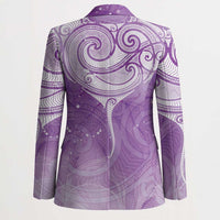 Epilepsy Awareness Maori Aotearoa Blazer Manta Ray - Purple Glaze - Polynesian Pride