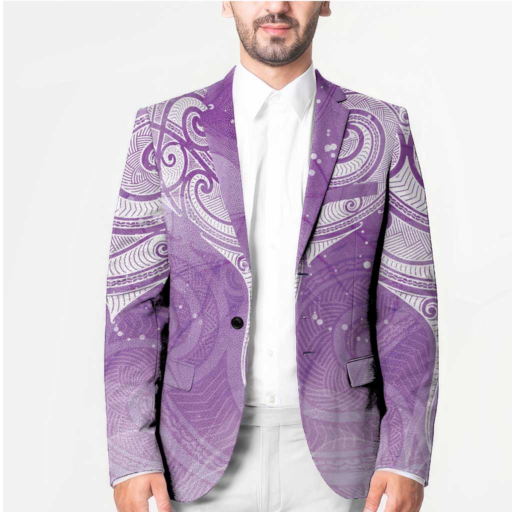 Epilepsy Awareness Maori Aotearoa Blazer Manta Ray - Purple Glaze - Polynesian Pride