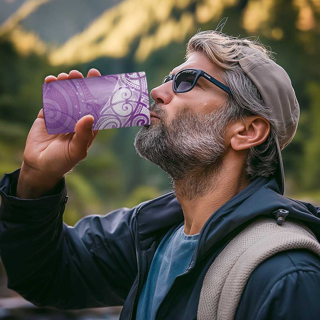 Epilepsy Awareness Maori Aotearoa 4 in 1 Can Cooler Tumbler Manta Ray - Purple Glaze - Polynesian Pride