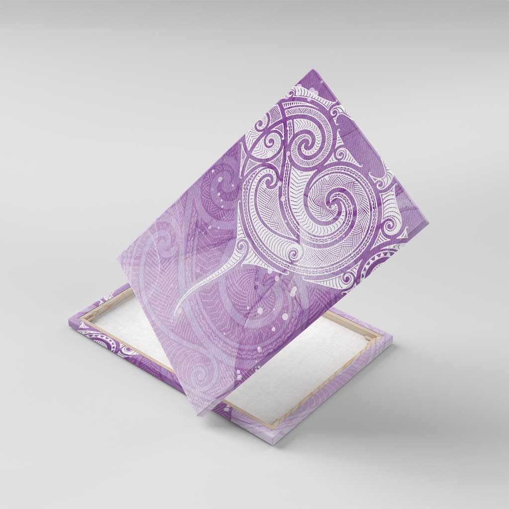 Epilepsy Awareness Maori Aotearoa Canvas Wall Art Manta Ray - Purple Glaze - Polynesian Pride