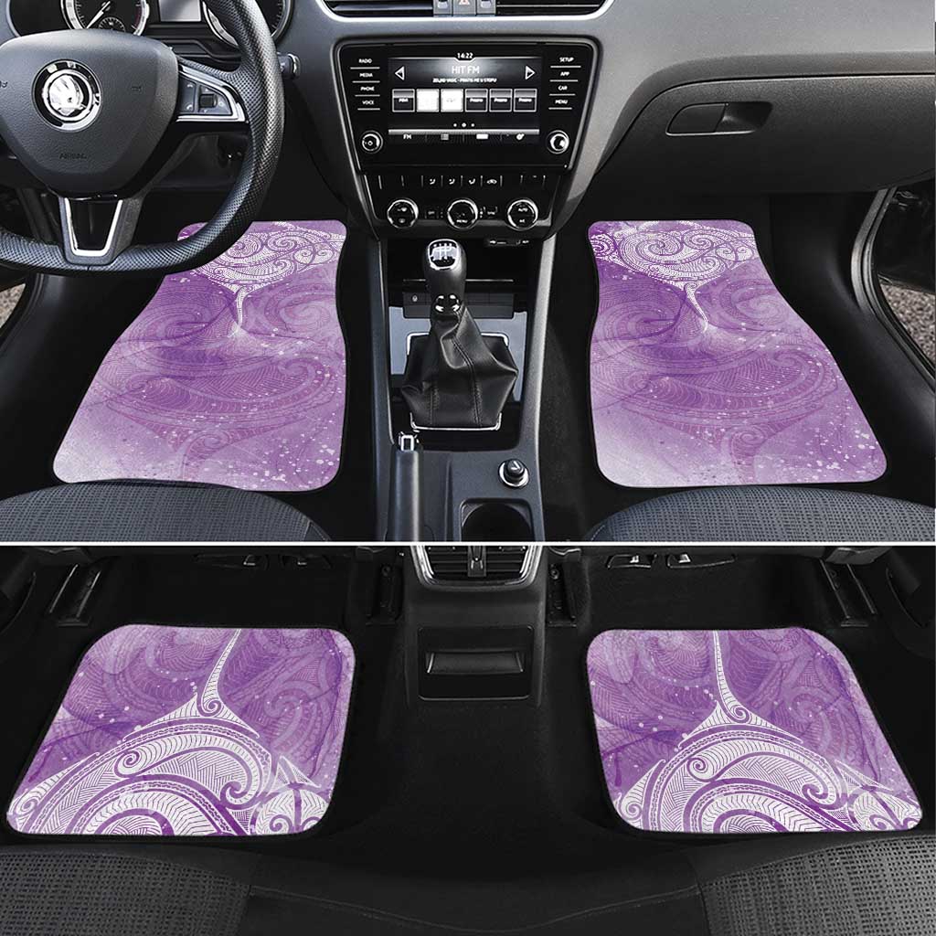 Epilepsy Awareness Maori Aotearoa Car Mats Manta Ray - Purple Glaze - Polynesian Pride