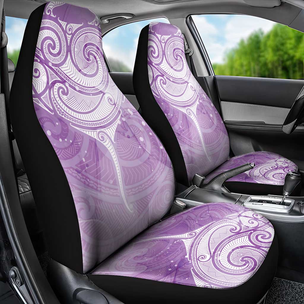 Epilepsy Awareness Maori Aotearoa Car Seat Cover Manta Ray - Purple Glaze - Polynesian Pride