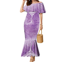 Epilepsy Awareness Maori Aotearoa Family Matching Mermaid Dress and Hawaiian Shirt Manta Ray - Purple Glaze LT7 Purple - Polynesian Pride