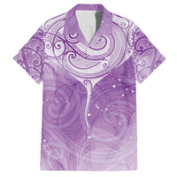 Epilepsy Awareness Maori Aotearoa Family Matching Summer Maxi Dress and Hawaiian Shirt Manta Ray - Purple Glaze - Polynesian Pride